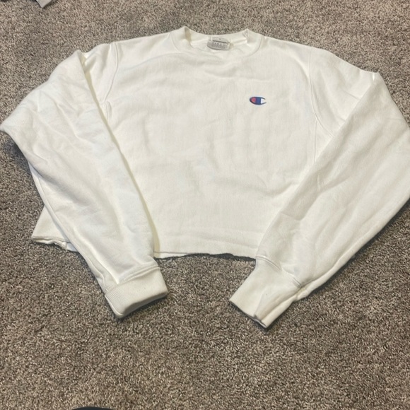 Champion Tops - White Champion cropped crew neck sweatshirt
